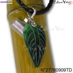 Pendentif feuille en jade du vietnam avec certificat... - Miniature