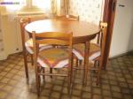 Table ronde avec rallonge plus 4 chaises - Miniature