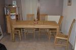 Table + 6 chaises en teck brut - Miniature