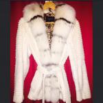 Veste en fourrure blanche  - Miniature