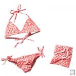 Maillot de bain fillette fleuri rouge bakker t 2 ans neuf  - Miniature