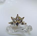 Piercing oreille strass blanc couleur doré lobe ear bijou... - Miniature